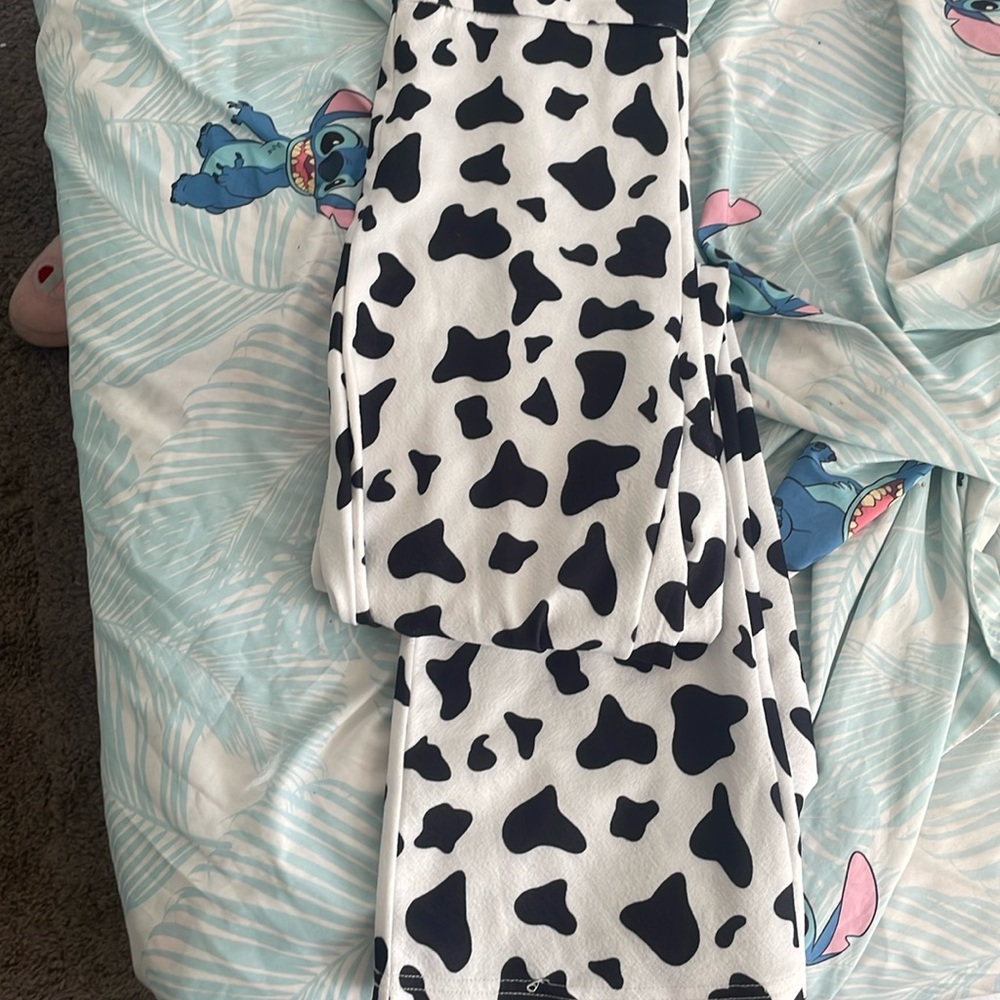 Cow print pants